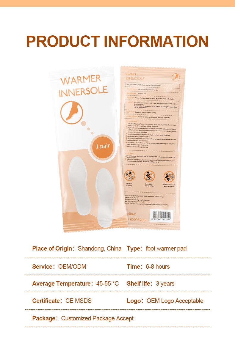 Long Lasting Safe Foot Warmer Hot Compress Patch Heating Insole - Female