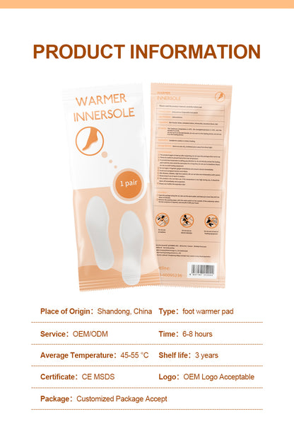 Long Lasting Safe Foot Warmer Hot Compress Patch Heating Insole - Female