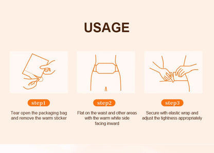 Disposable Air-Activated Self-Heating Waist Winter Keep Hot Patch Waist Warmers Patches