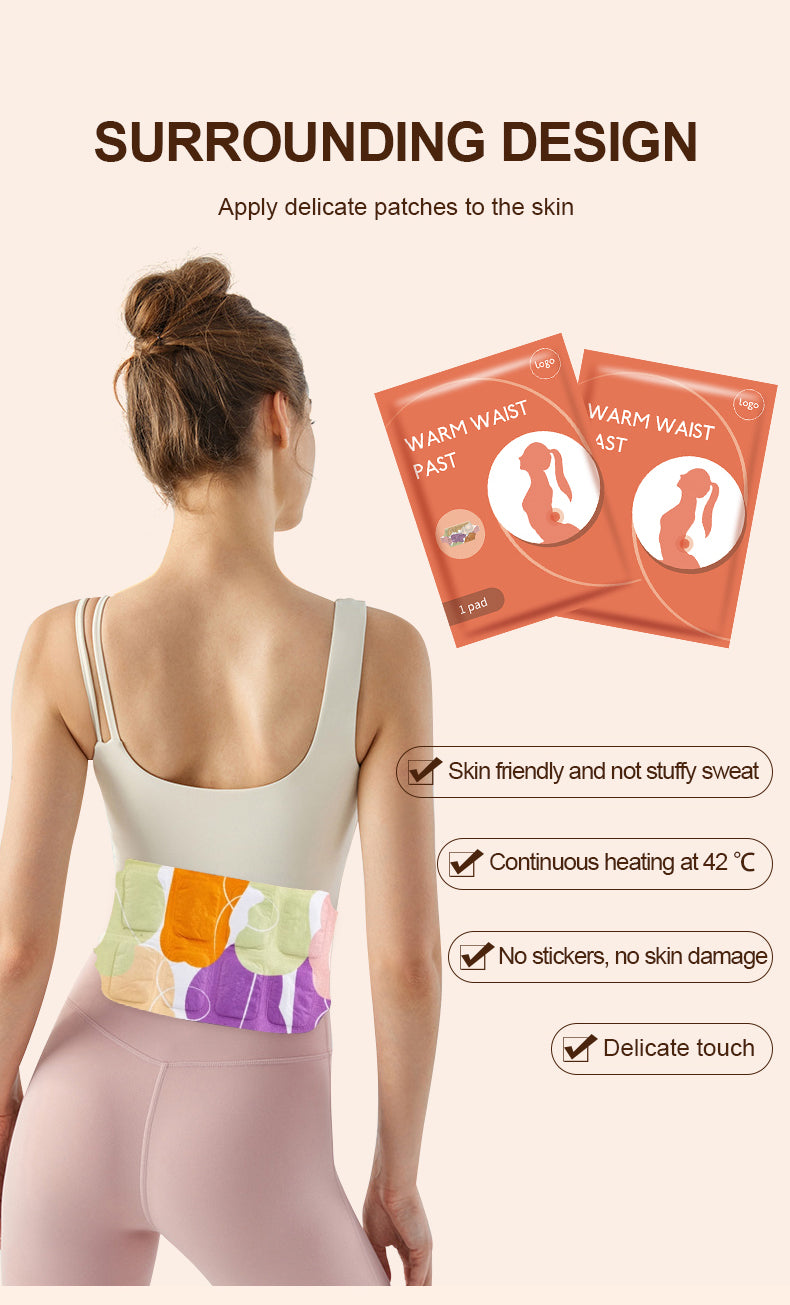 Disposable Air-Activated Self-Heating Waist Winter Keep Hot Patch Waist Warmers Patches
