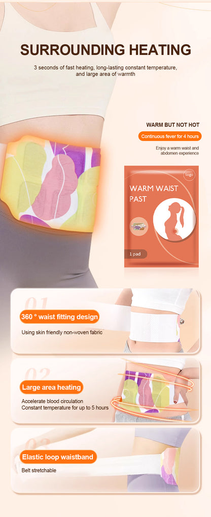 Disposable Air-Activated Self-Heating Waist Winter Keep Hot Patch Waist Warmers Patches
